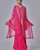 Georgette Rani Pink Bandhani Printed Sharara Suit
